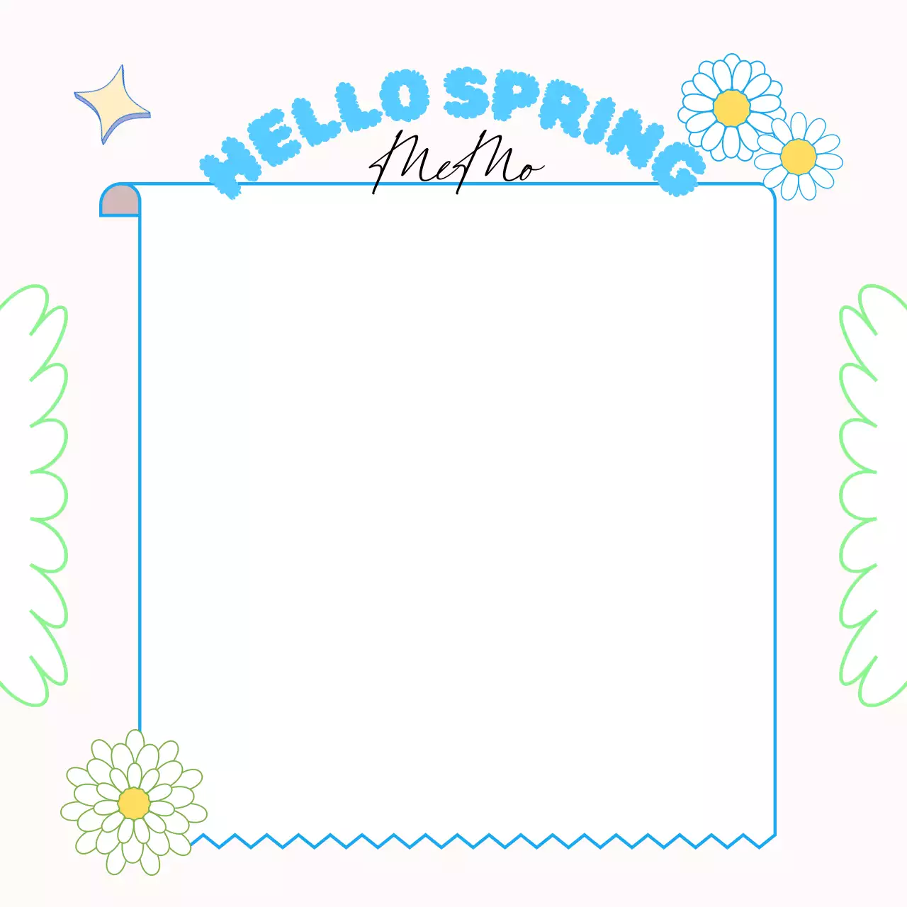 파랑 아기자기한 봄 편지