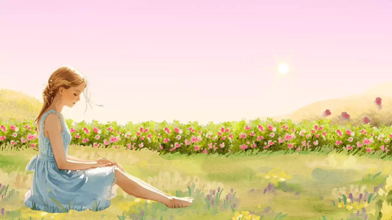 귀여운 분홍색 소녀의 자연 일기장 배경