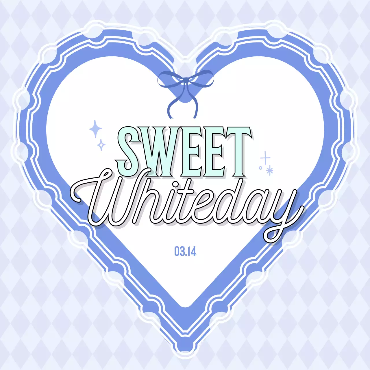 하늘색 깔끔 화이트데이 기념