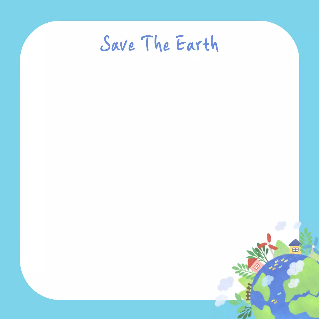 파랑 심플 환경 캠페인 안내