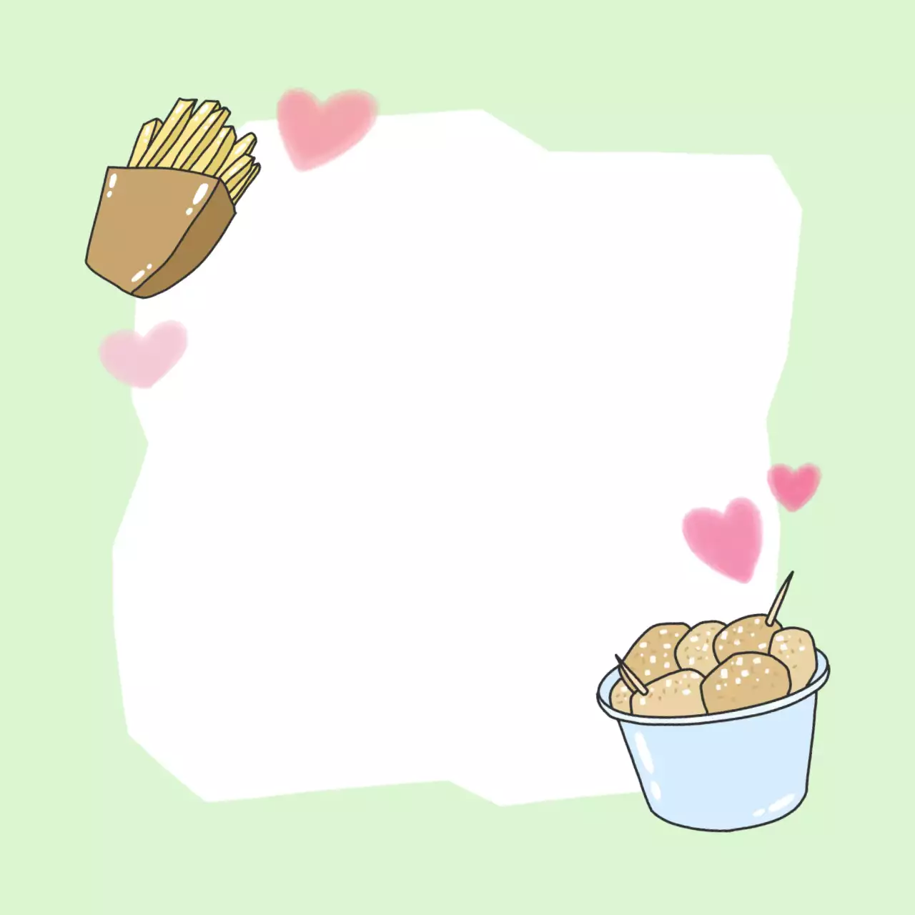 초록색 미니멀 간식 메뉴