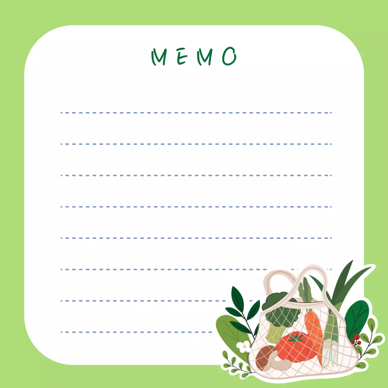 초록 심플 메모 메모지