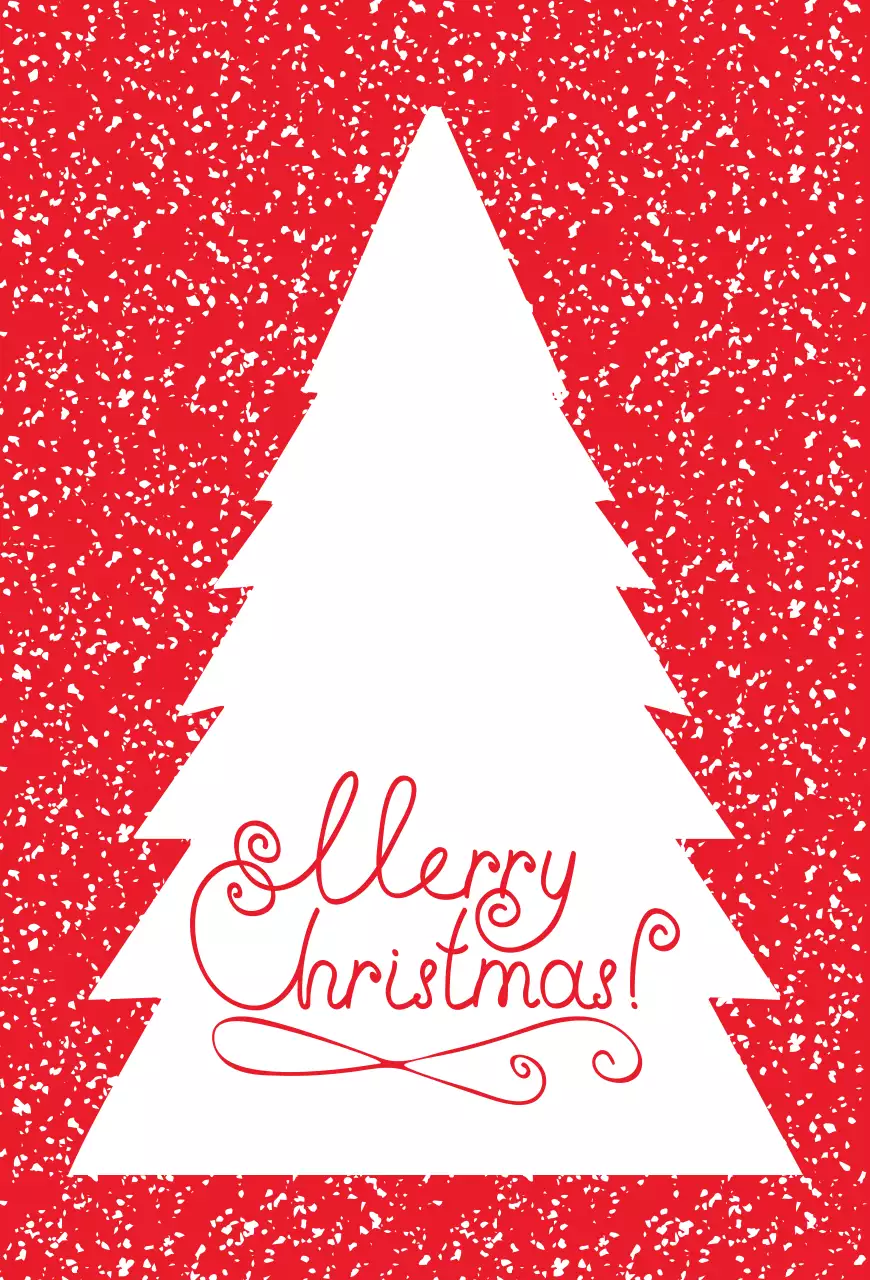 빨간색 심플한 메리 크리스마스 초대장