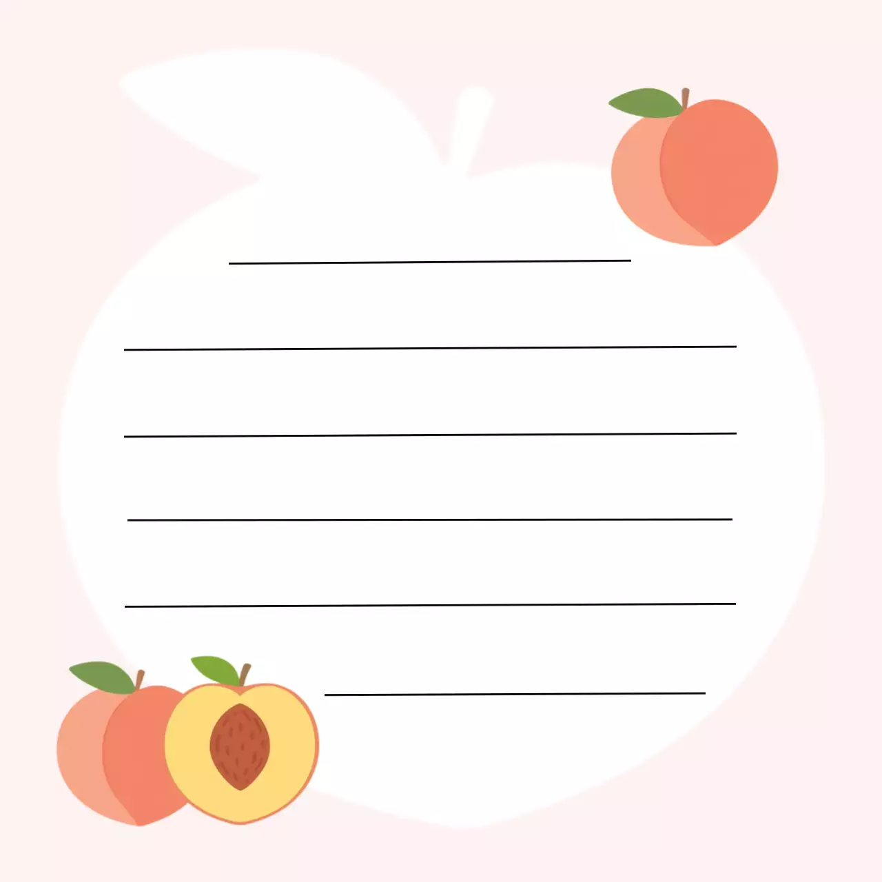 핑크 아기자기한 복숭아 기록지