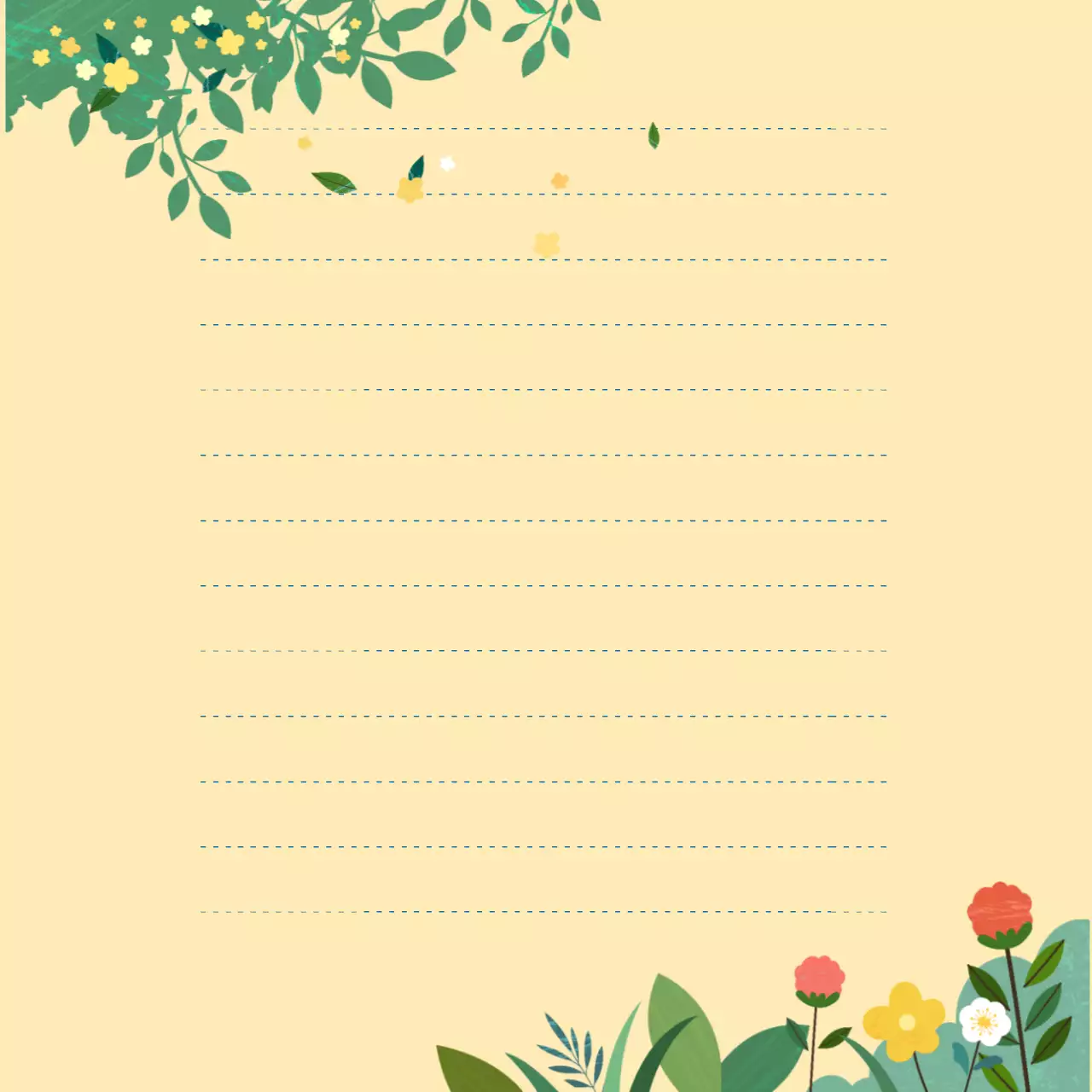 노랑 심플 편지 메모