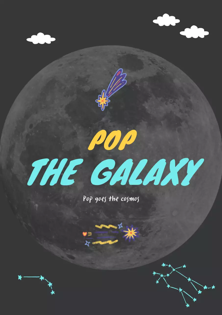 블랙 팝아트 우주 디자인