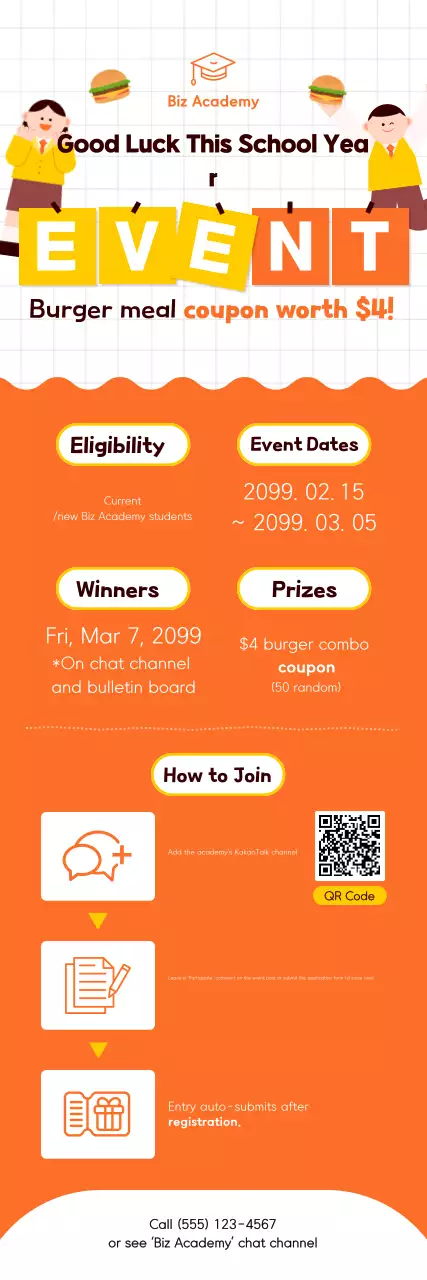 Orange Simple Academy New Semester Support Event Announcement