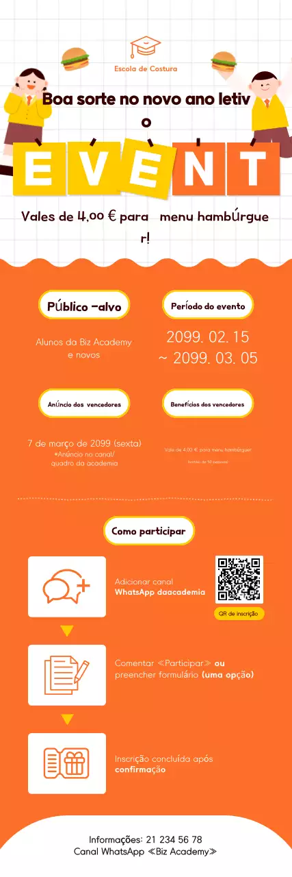 Anúncio do evento de apoio ao novo semestre da Orange Simple Academy