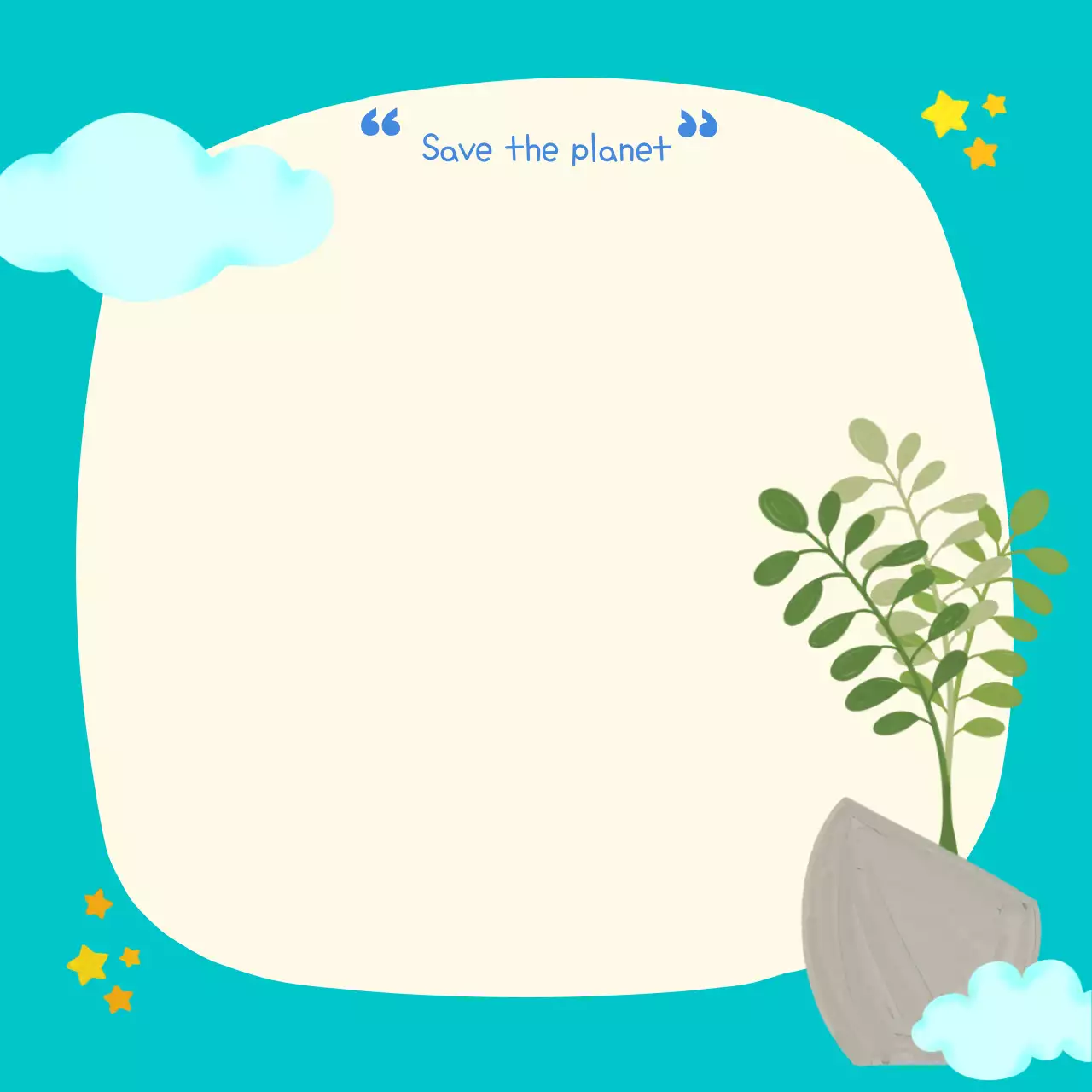 하늘색 아기자기한 환경 캠페인 안내