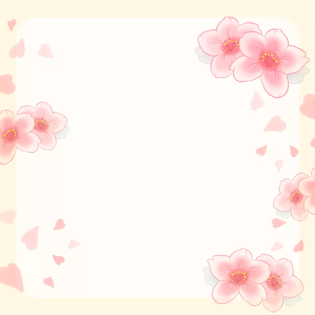 핑크 아기자기한 봄꽃 포토프레임