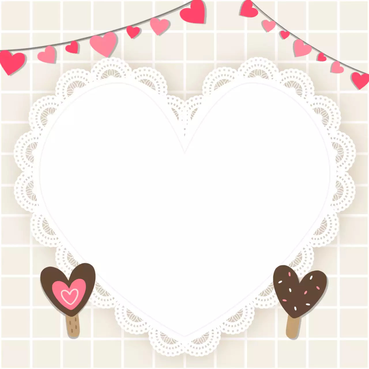 베이지 심플 하트 사랑고백 미니 노트