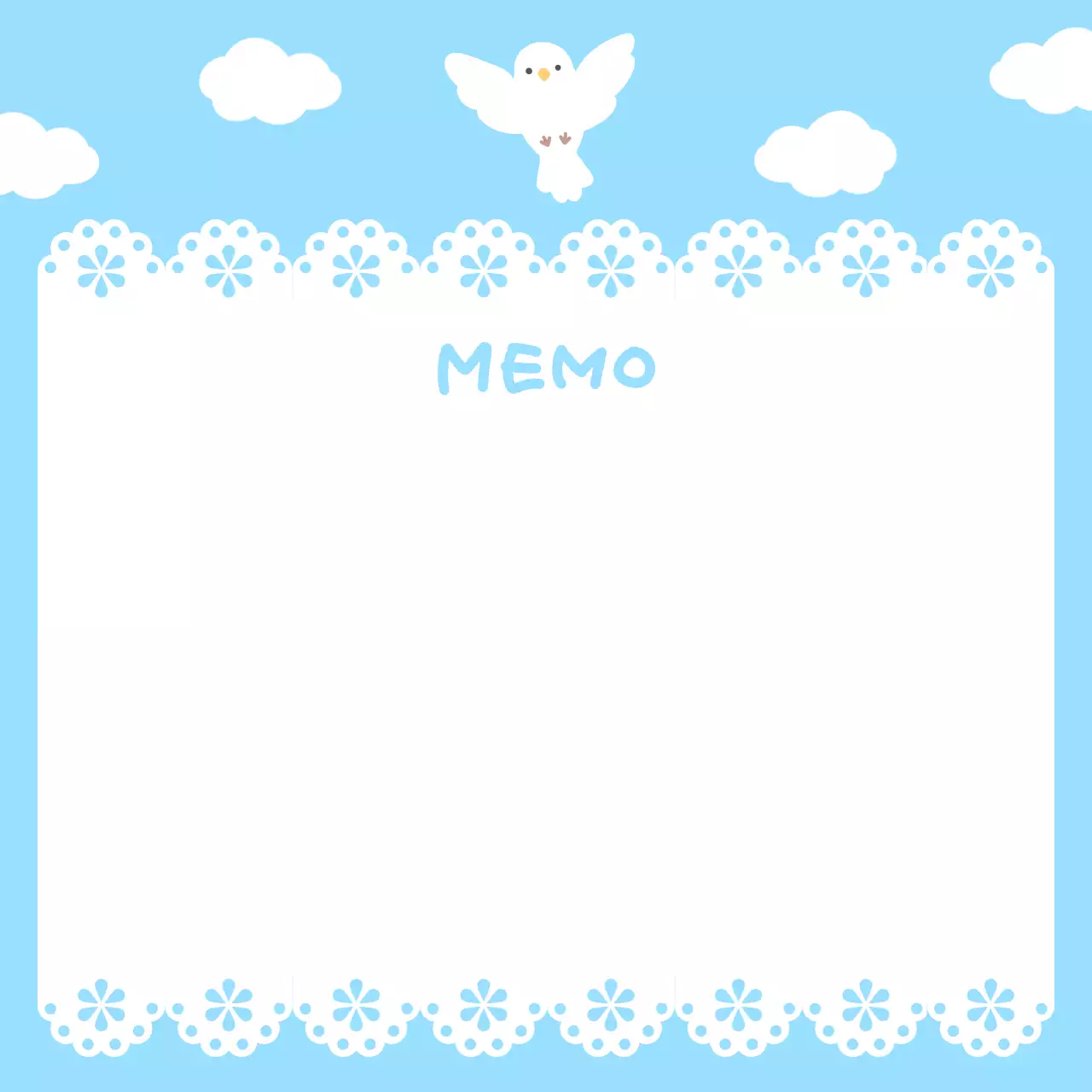 하늘색 아기자기한 메모 프레임