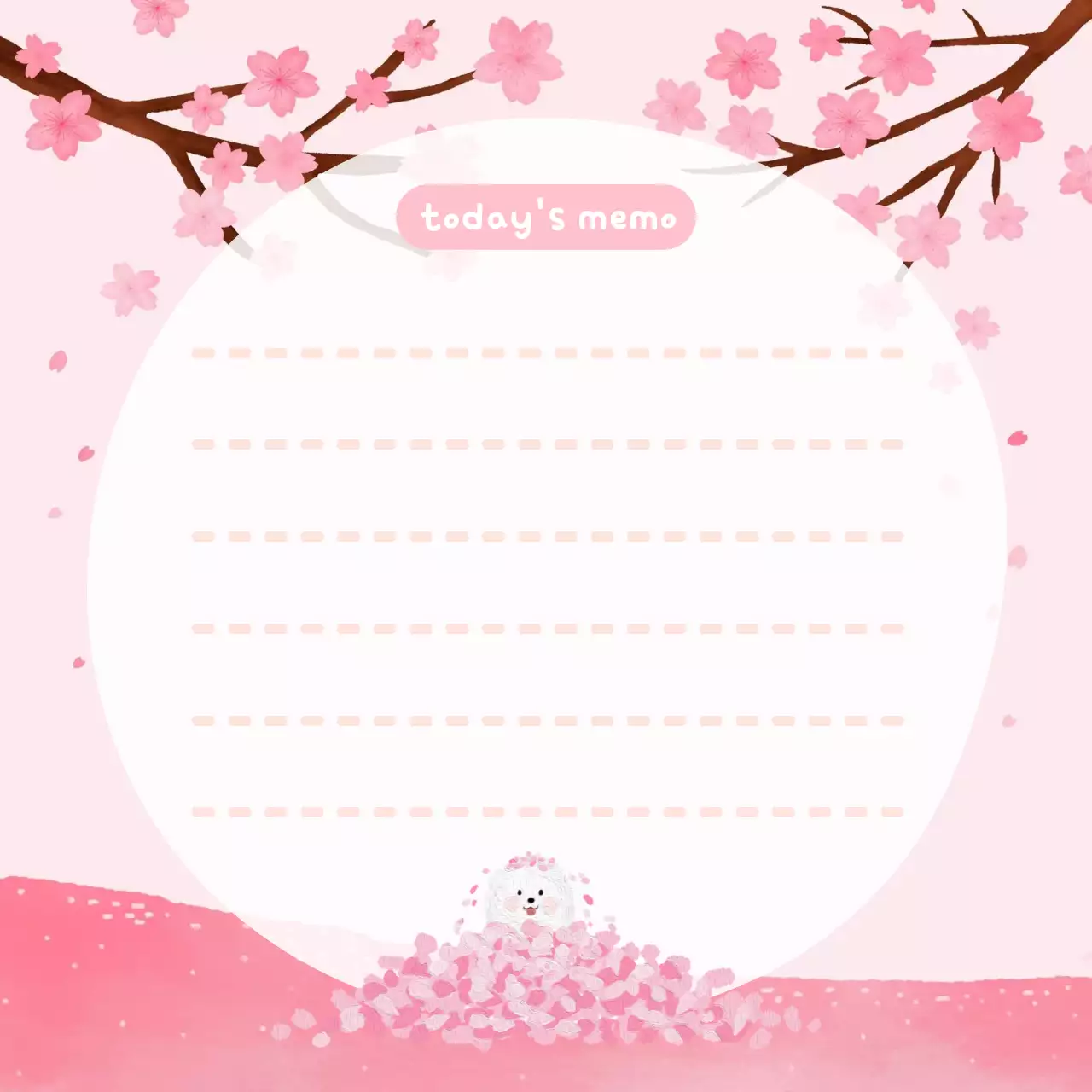 분홍색 귀여운 메모지 메모