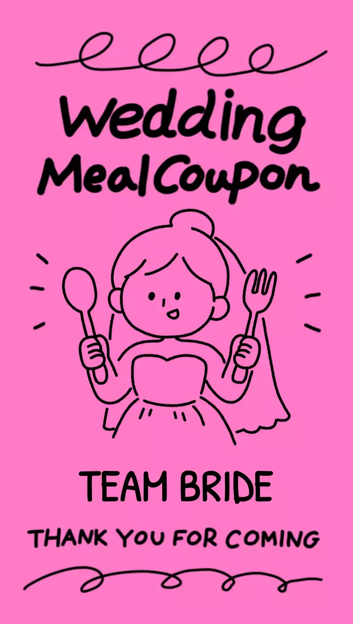 분홍색과 하늘색 아기자기한 결혼식 쿠폰 홍보