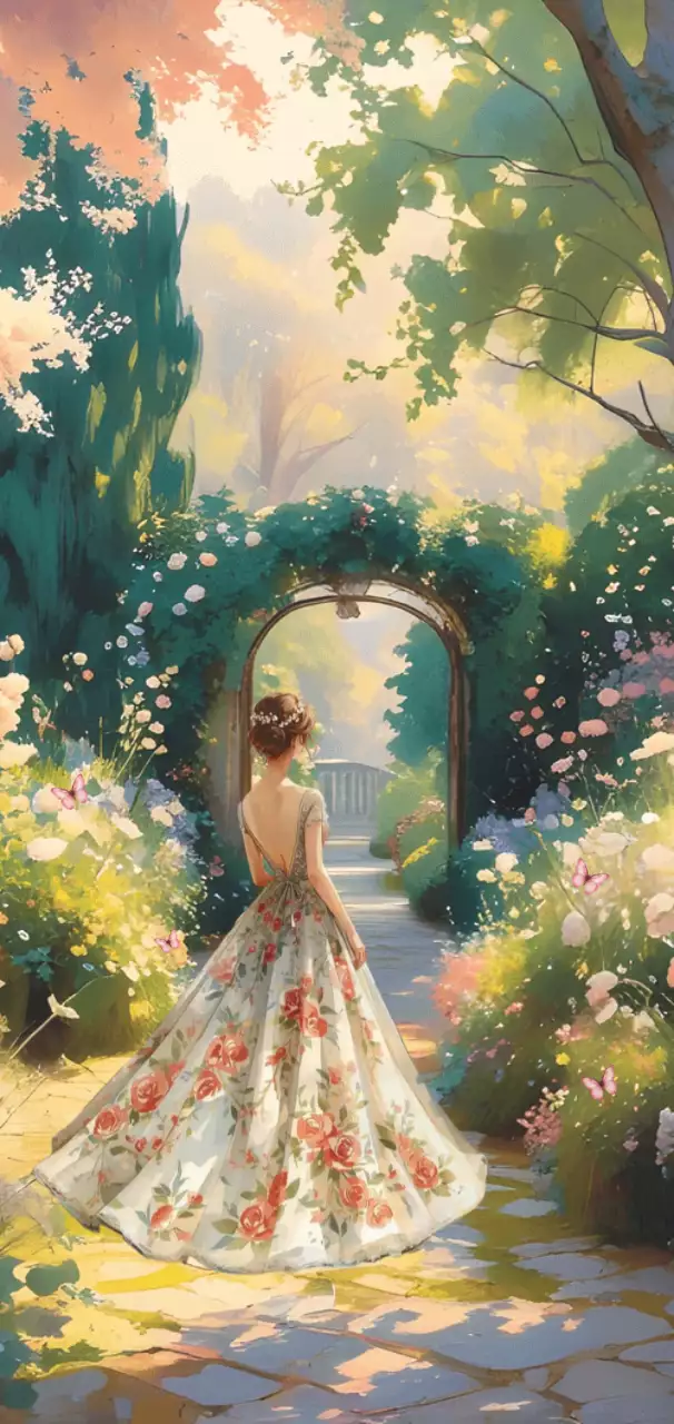 월페이퍼 아름다운 꽃이 피는 계절의 여신