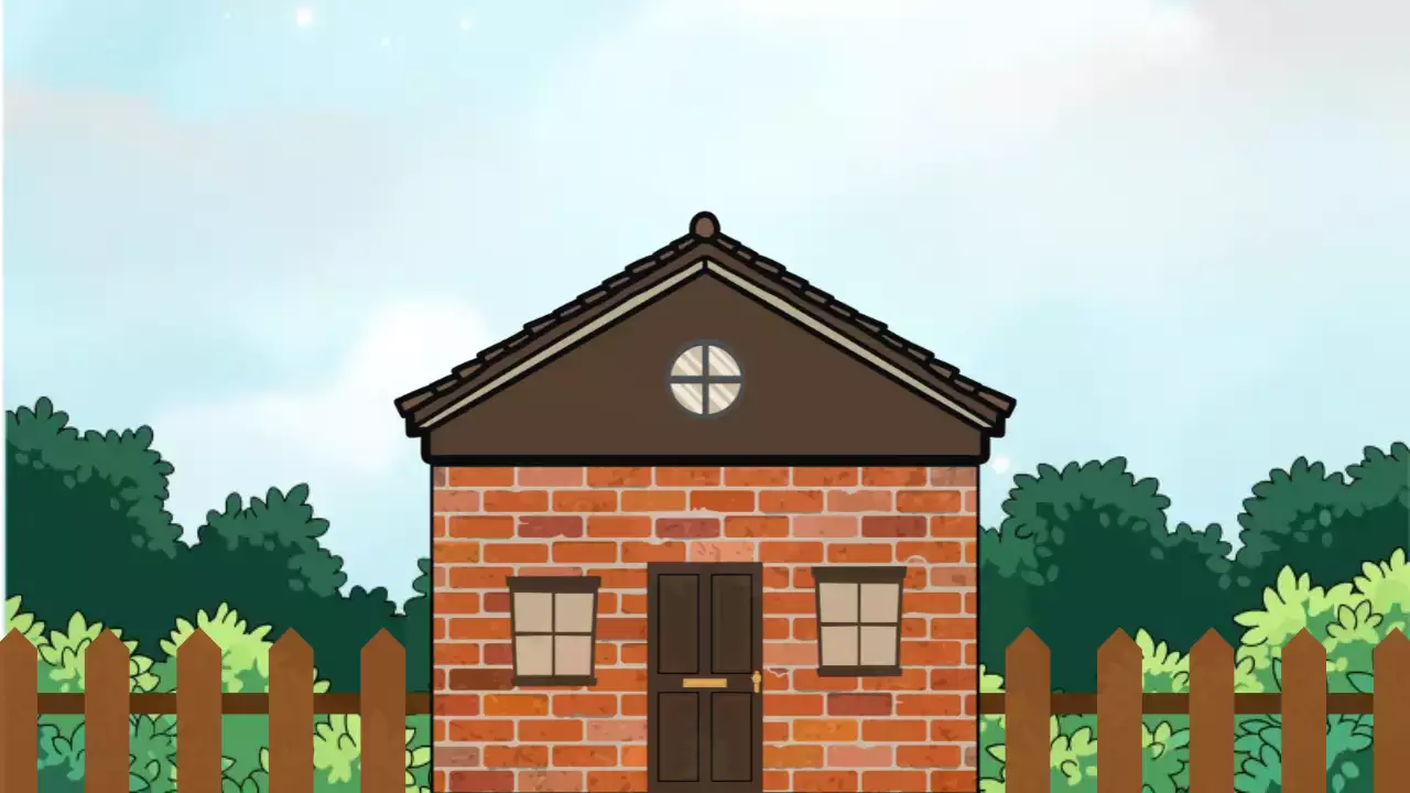 배경 깔끔하고 청결한 갈색 시골집