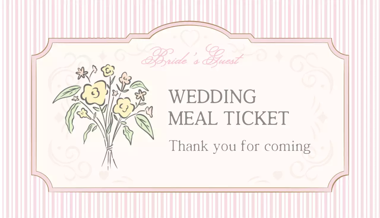 핑크 심플 웨딩 식사권 안내