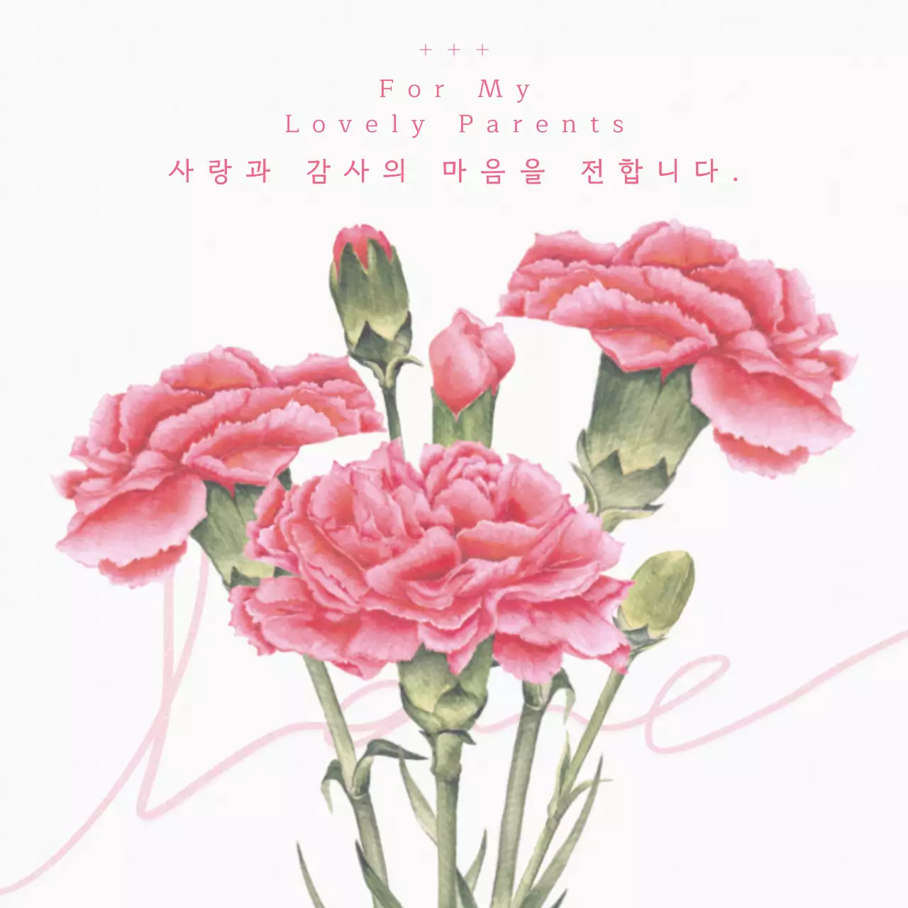 분홍 심플 어버이날 기념