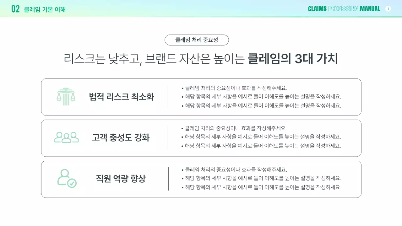 연두 깔끔 클레임 대응 매뉴얼