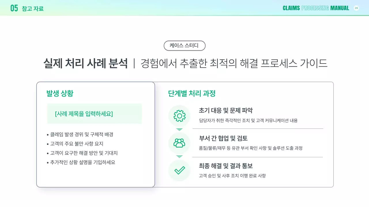 연두 깔끔 클레임 대응 매뉴얼