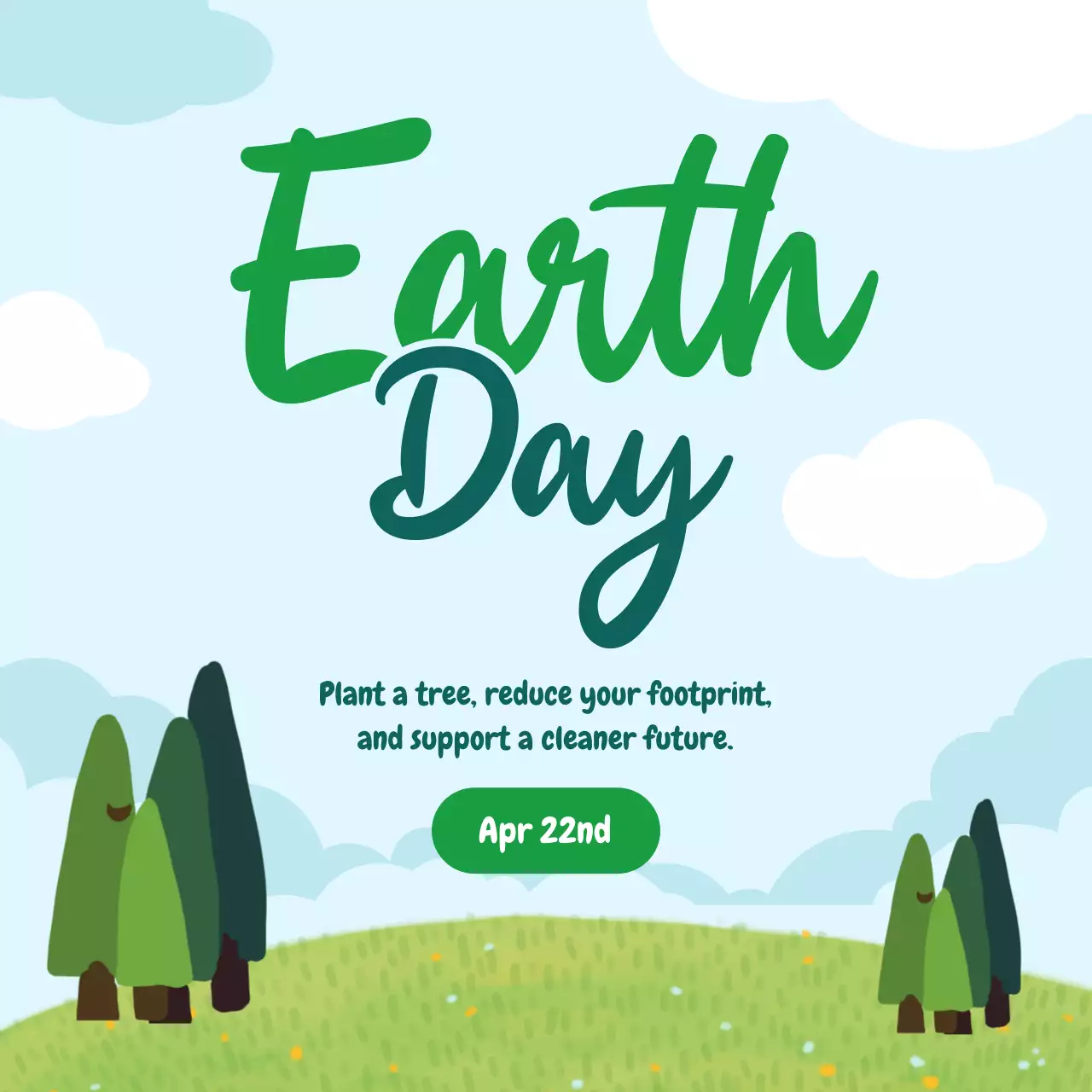 green simple environment earth day event