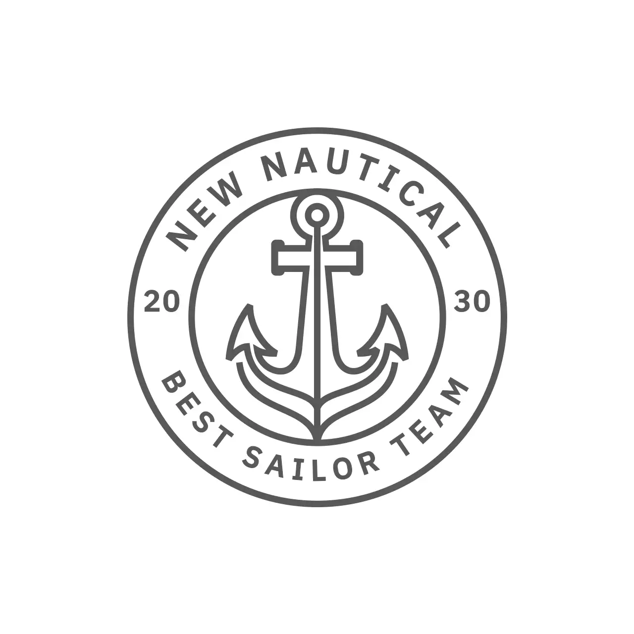 Black Retro Nautical Anchor Identity