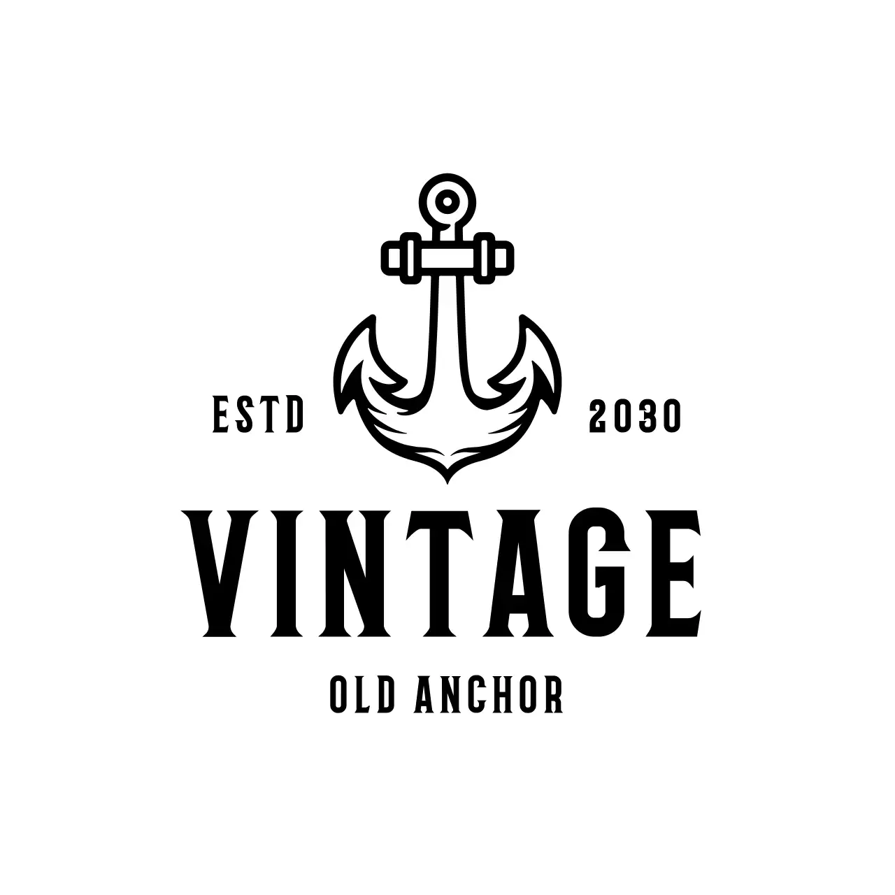 Black Vintage Nautical Anchor Brand Identity