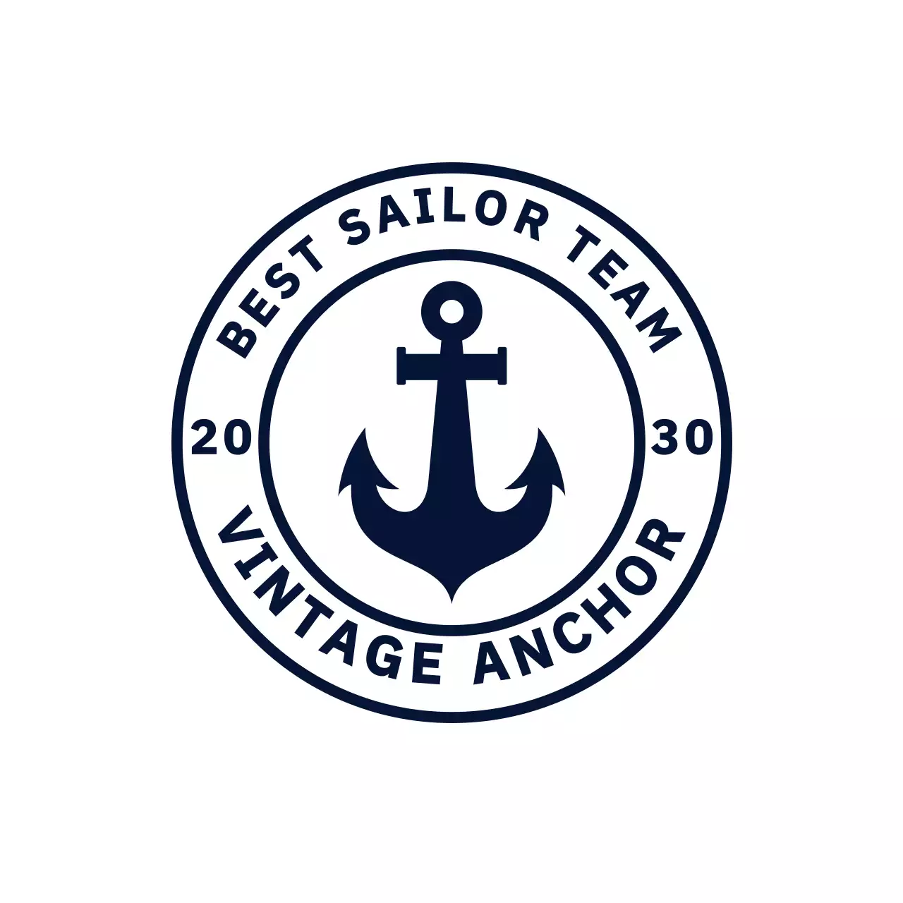 navy vintage nautical badge design