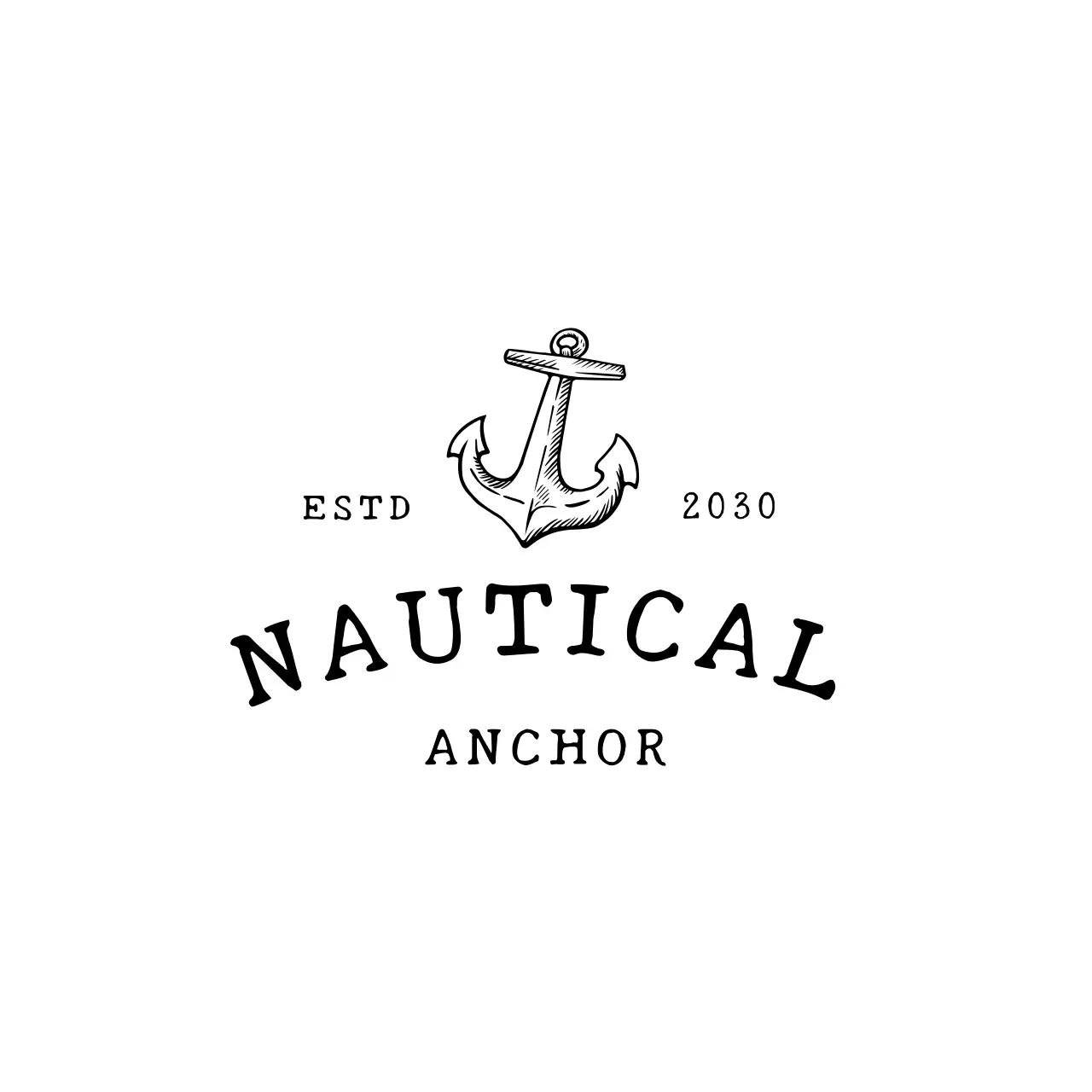 블랙 빈티지 해상 닻 브랜드 아이덴티티