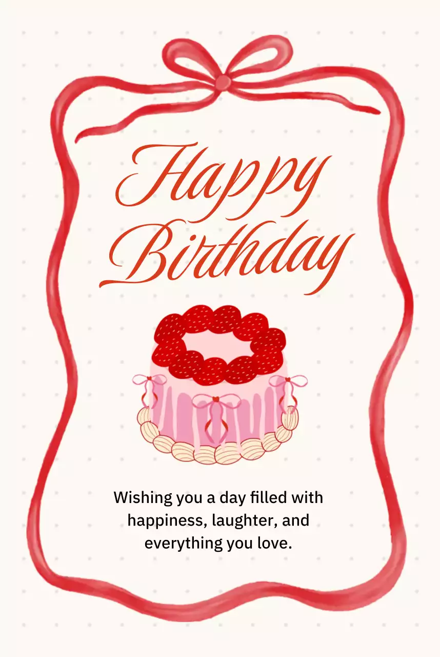 빨강 심플 생일 기념