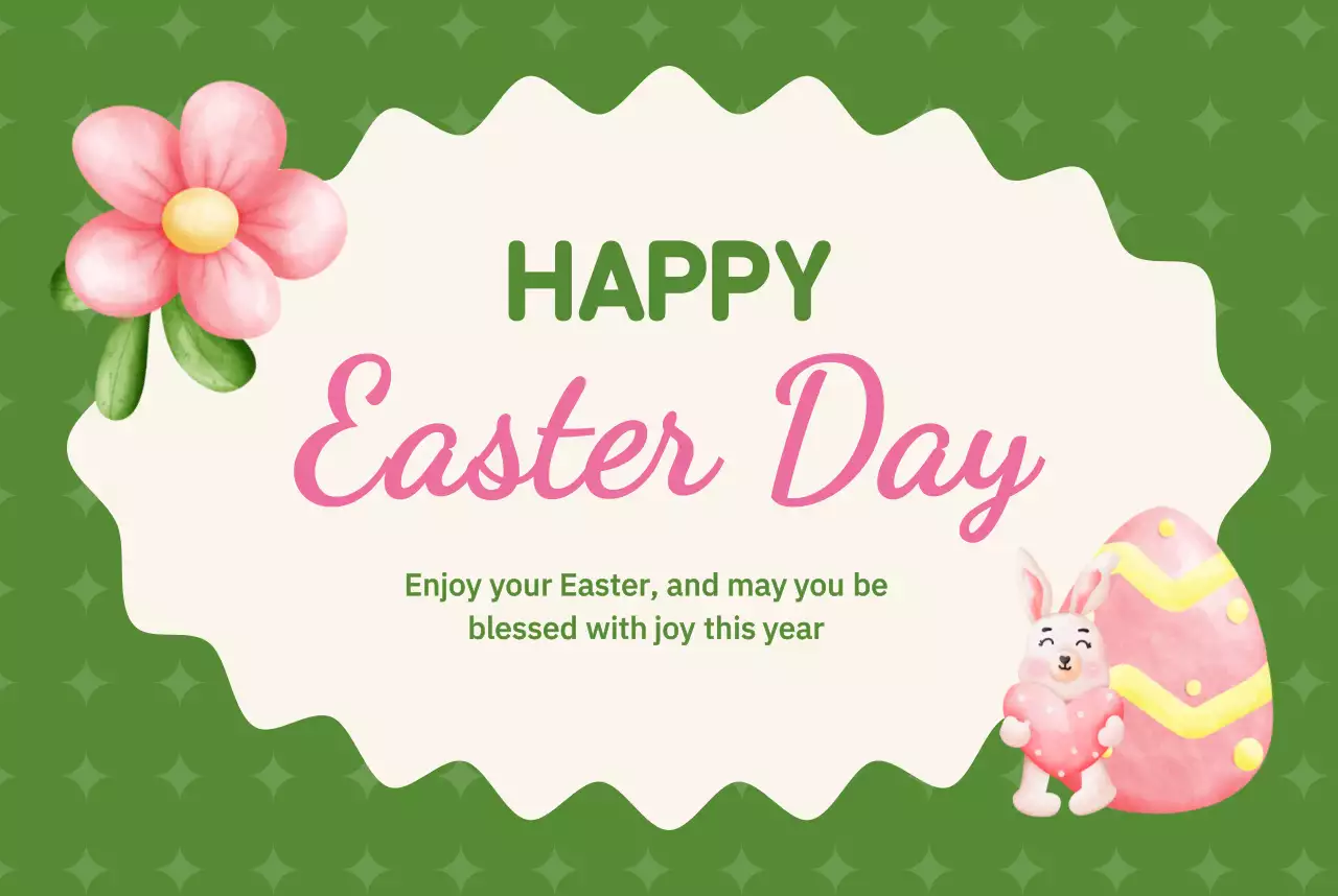 초록 아기자기한 부활절 기념