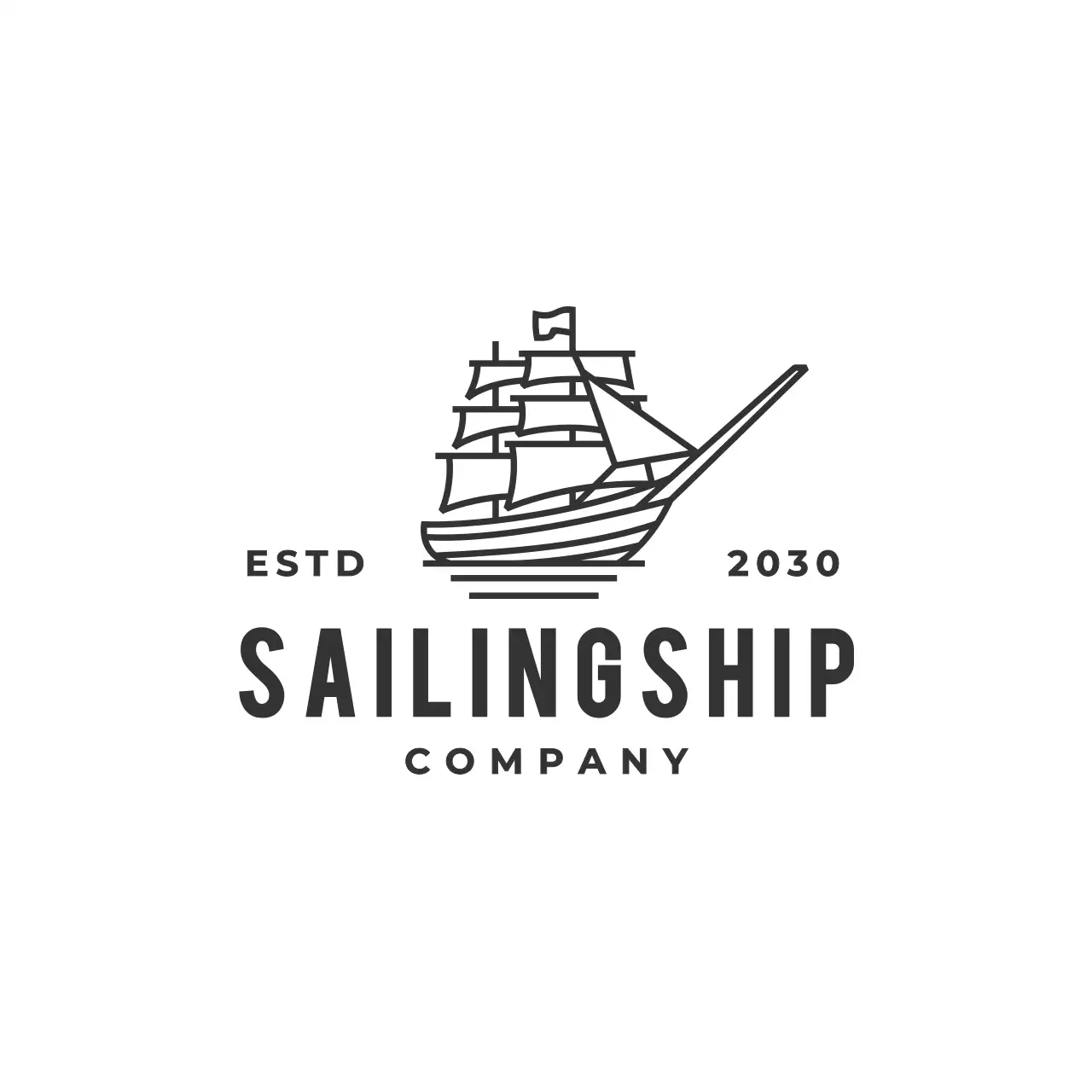 검은색 심플한 범선 사업