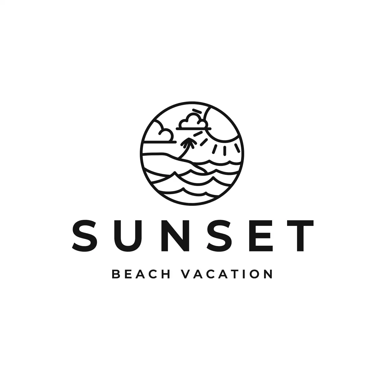 black minimalist beach vacation brand identity