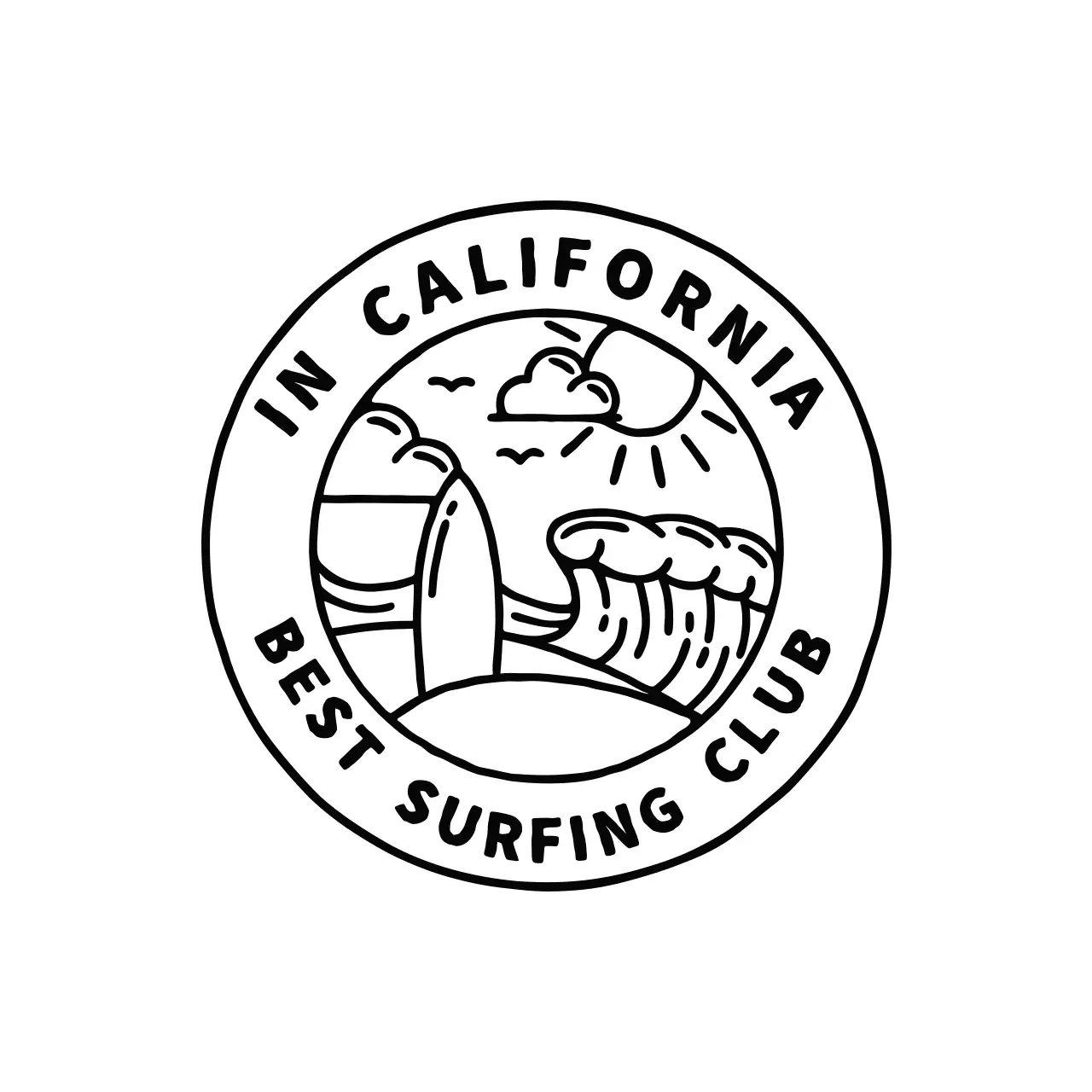 Black Minimal Surfing Club Brand Identity