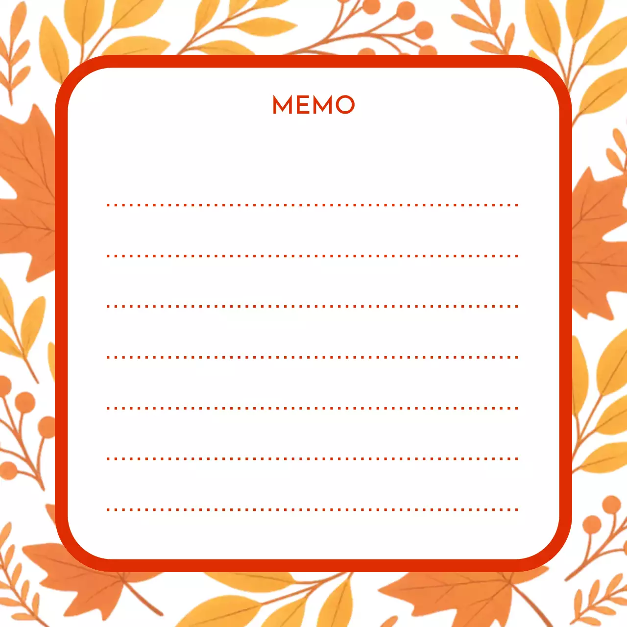 주황 심플 가을느낌 낙엽 프레임