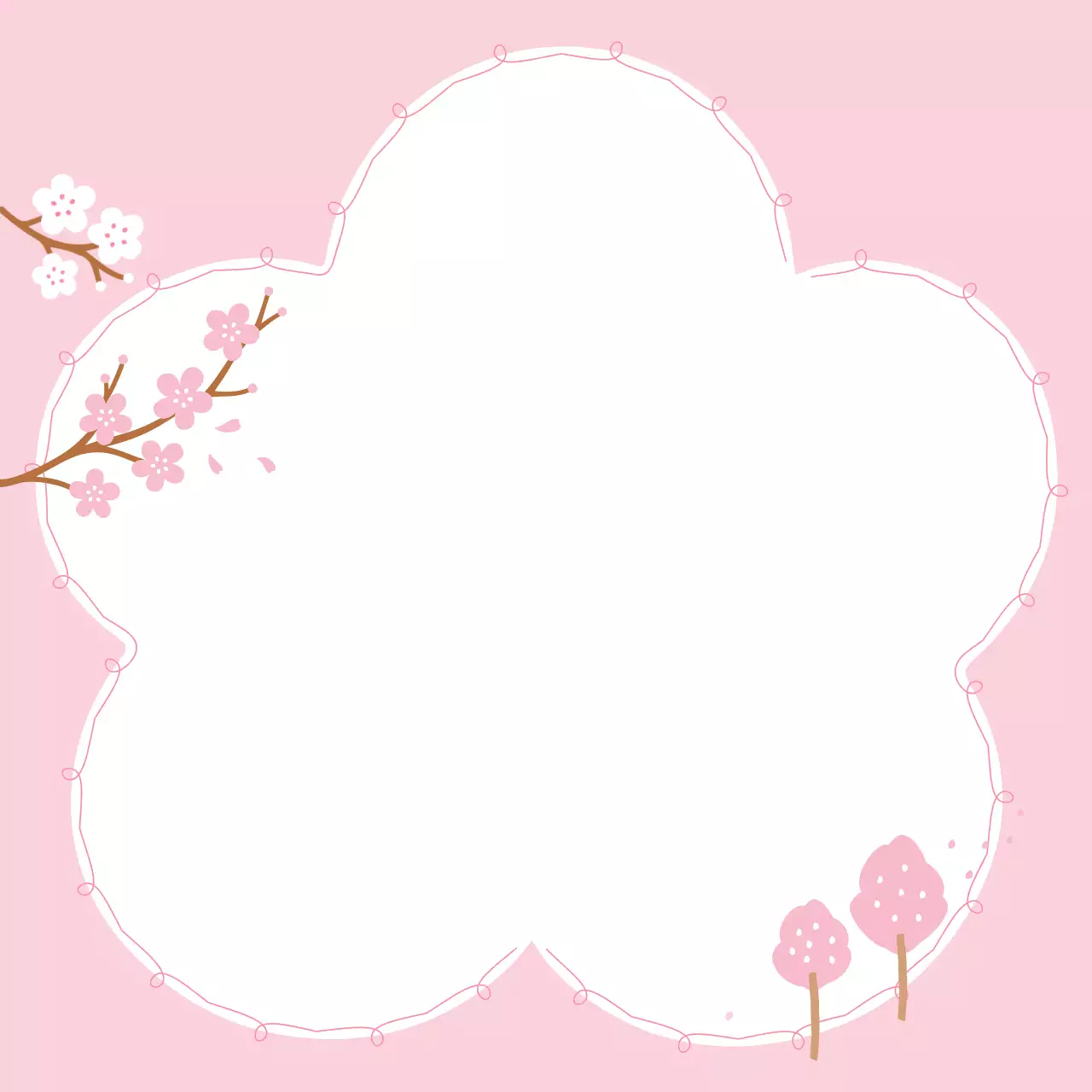 핑크 아기자기한 봄 축제 안내