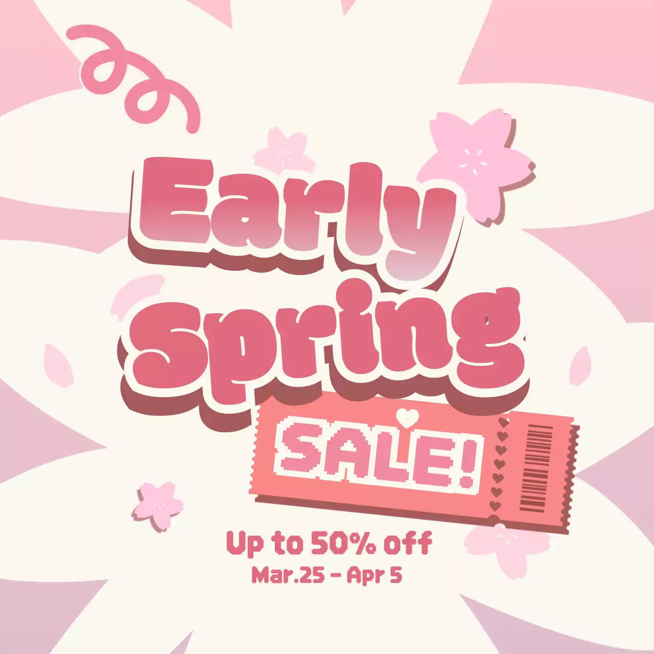 Pink Kitsch Spring Sale Notice