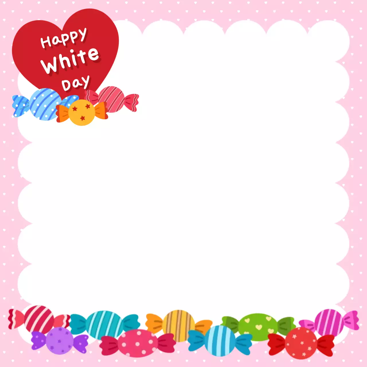 핑크 아기자기한 화이트데이 포토프레임