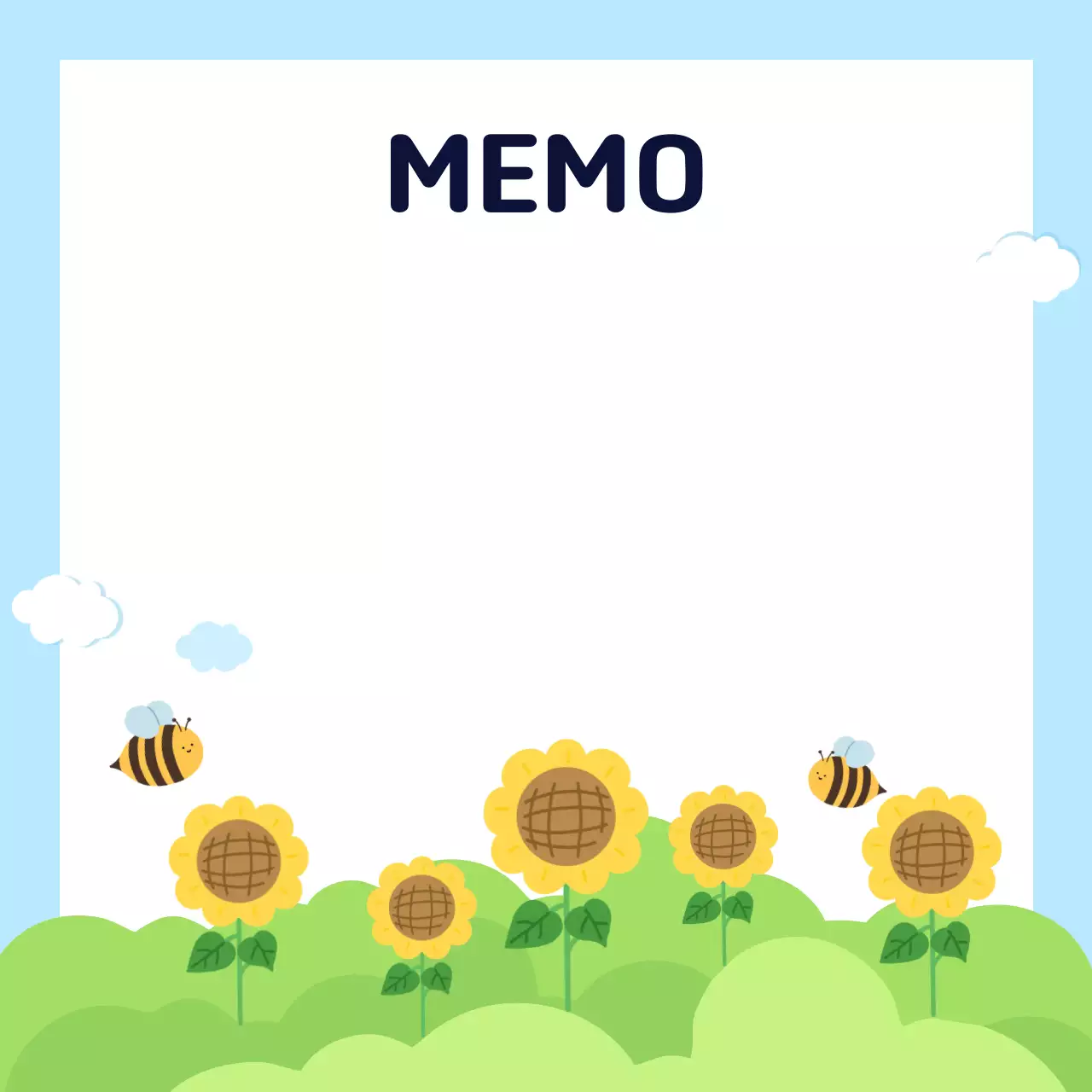 하늘색 아기자기한 메모