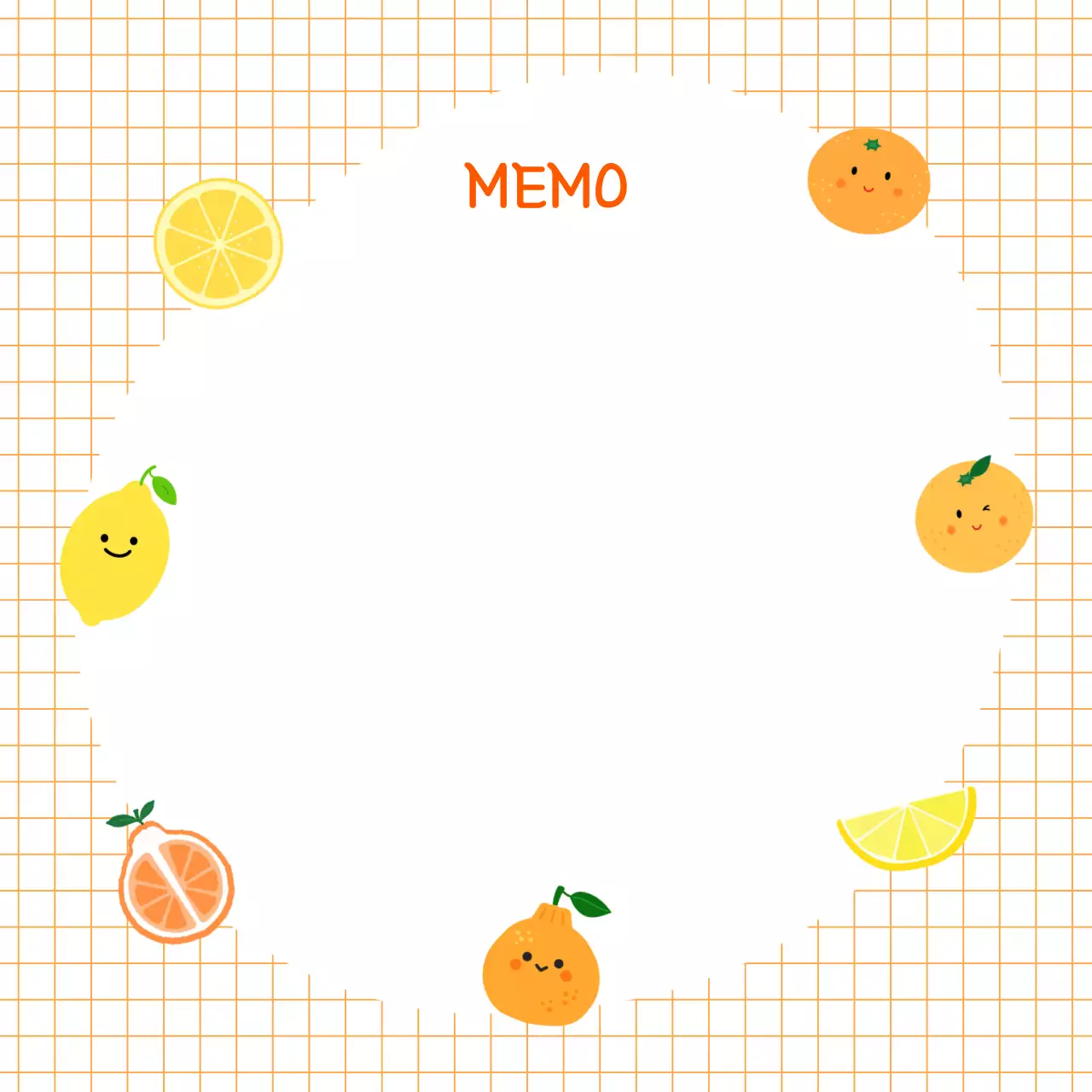 오렌지 노랑의 깔끔한 과일 프레임