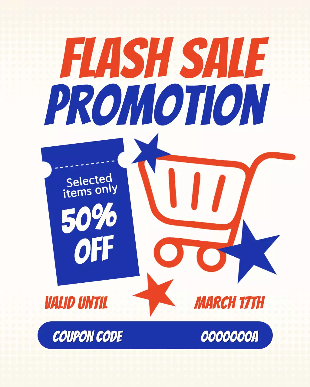 quảng cáo khuyến mãi bán hàng in đậm màu đỏ