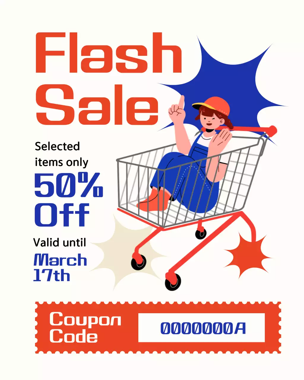 주황 심플 할인 행사