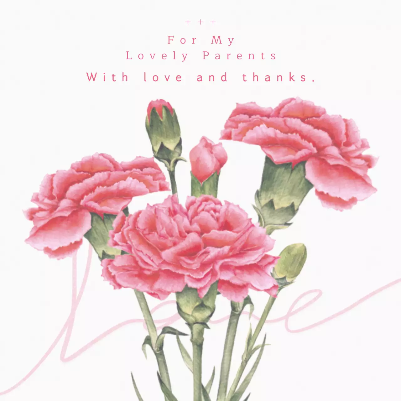 Pink Simple Parents' Day Celebration