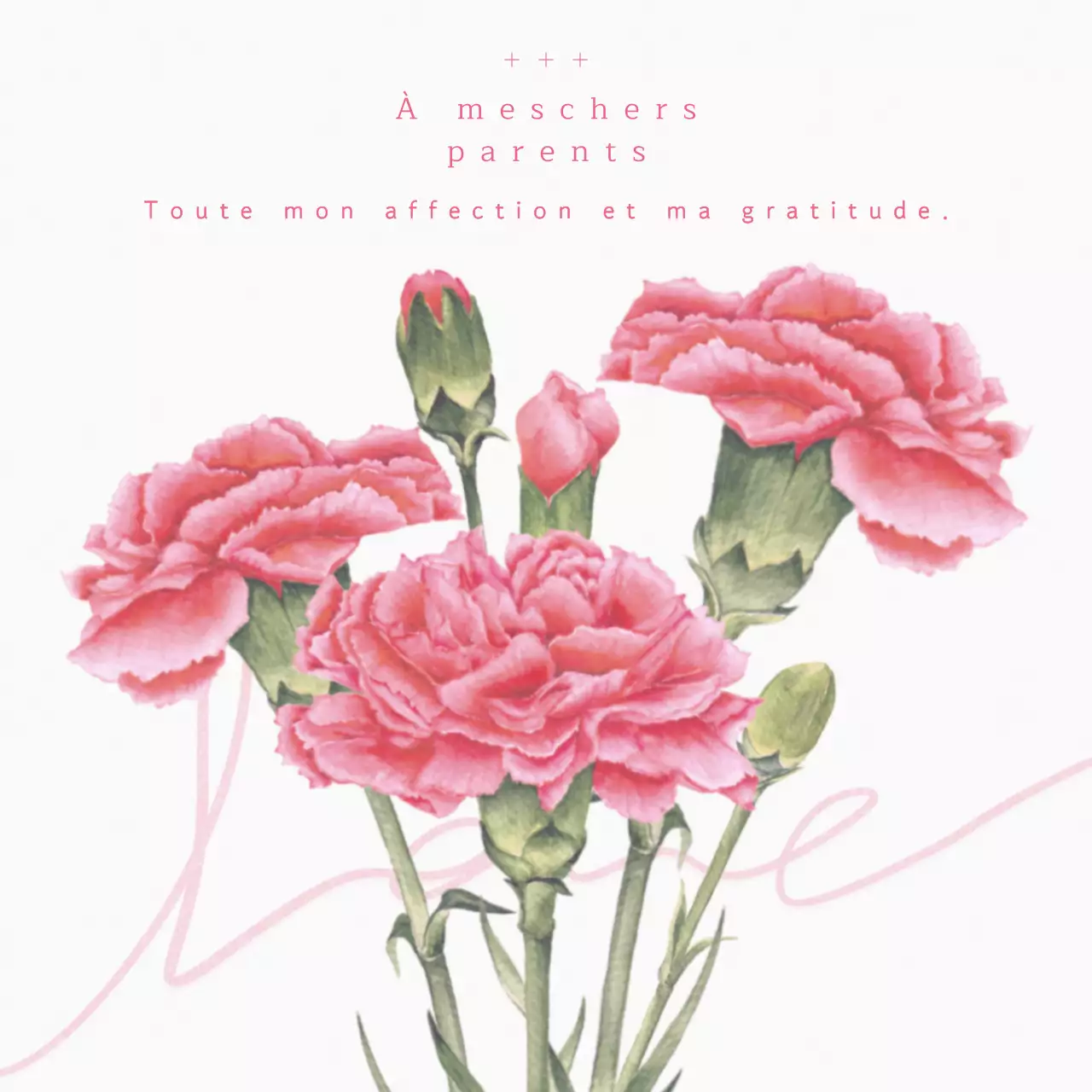 Fête des parents rose et simple