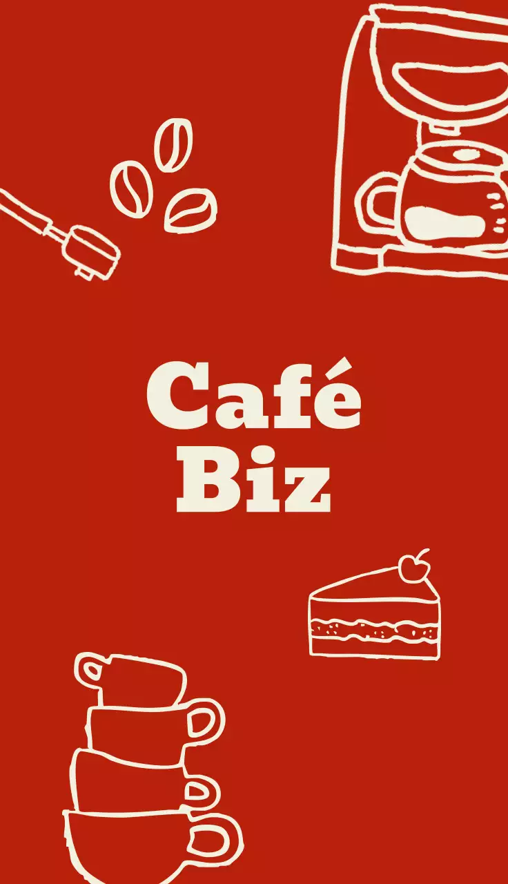 빨강 심플 카페 홍보