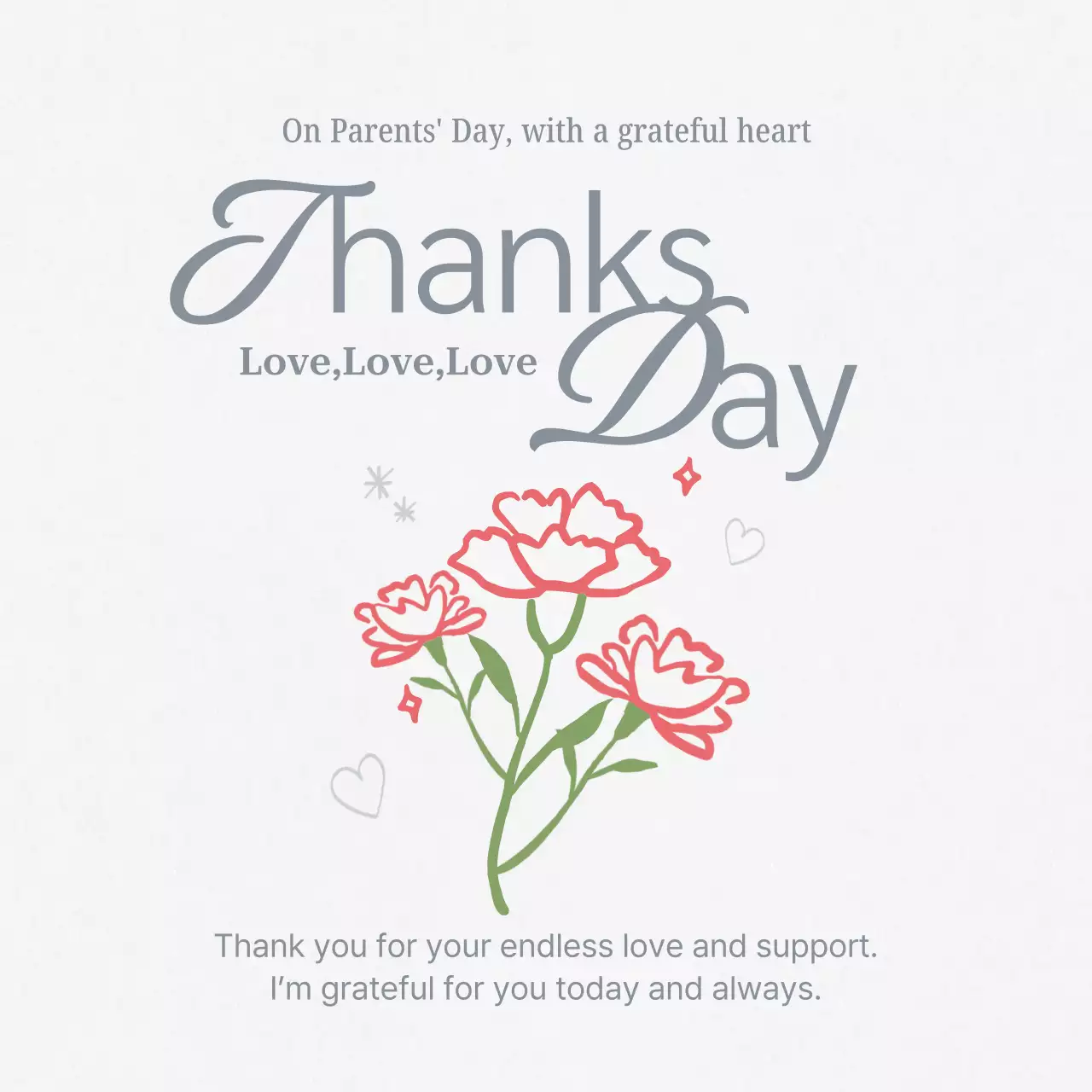 분홍 심플 부모님 은혜 감사합니다