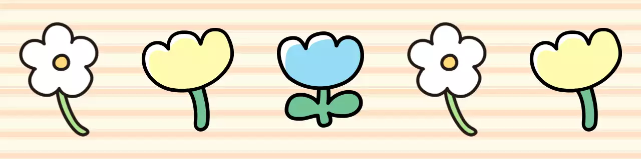 노랑 아기자기한 꽃 그림 스티커