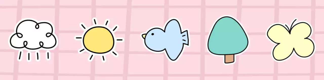 핑크 아기자기한 자연 스티커