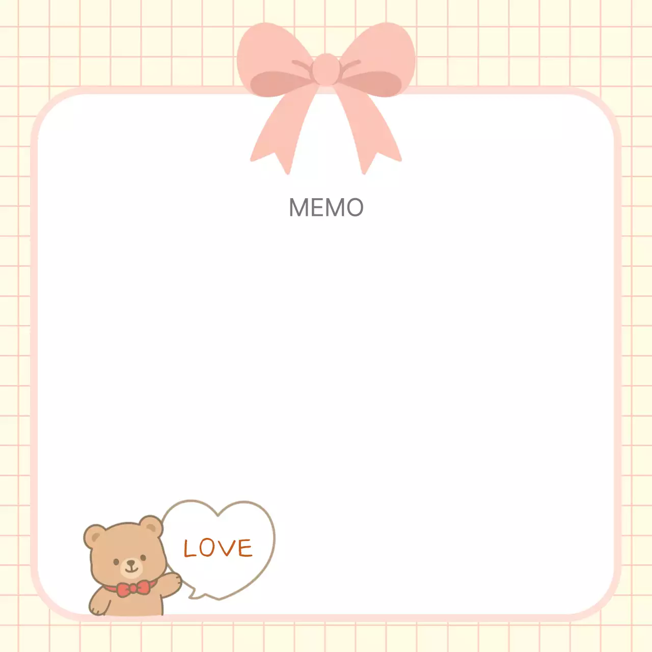 핑크 아기자기한 문구 프레임