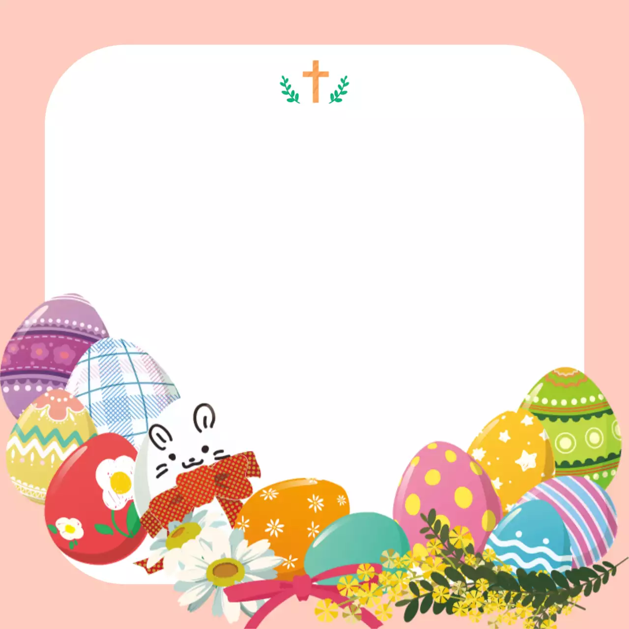 노랑 아기자기한 부활절 안내